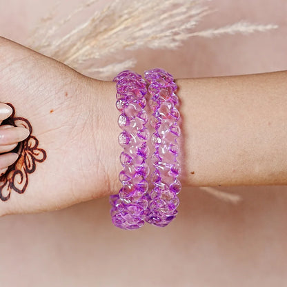 Unique Design "Sitara Glass Kada" Bangles with Glossy Finish for Women & Girls (Pack of 2)