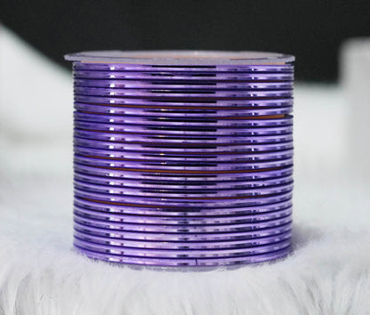 Purple Color Glossy Metal Bangle for Women & Girls (Pack of 24)