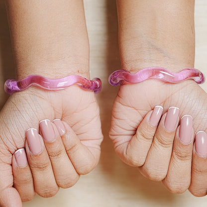 Zig-Zag Glass Kada Bangle, Glossy Finish for women and girls (Pack of 2 Kada)