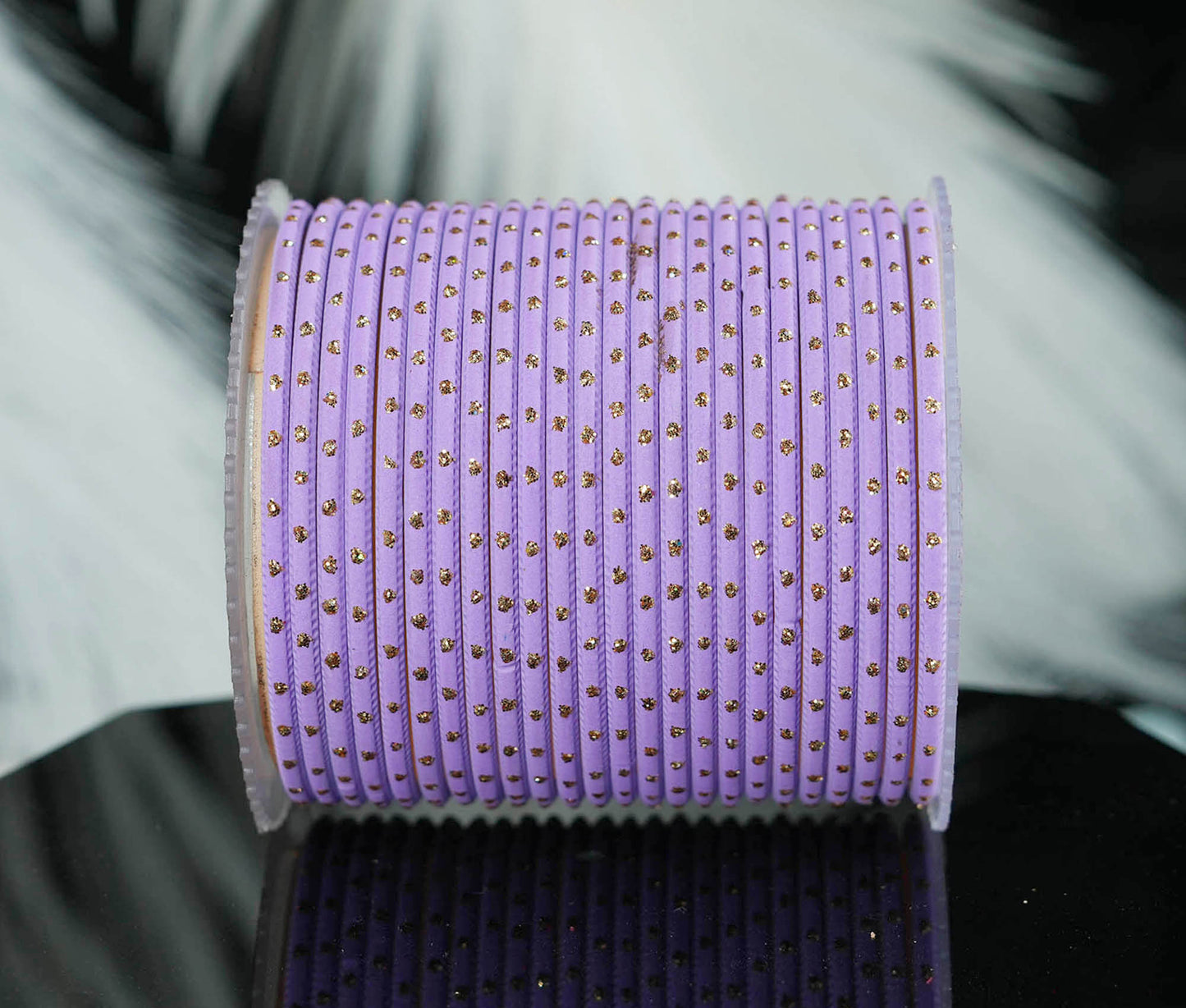 Purple Dot Design Matte Finish Metal Bangle for Women & Girls (Pack of 24)