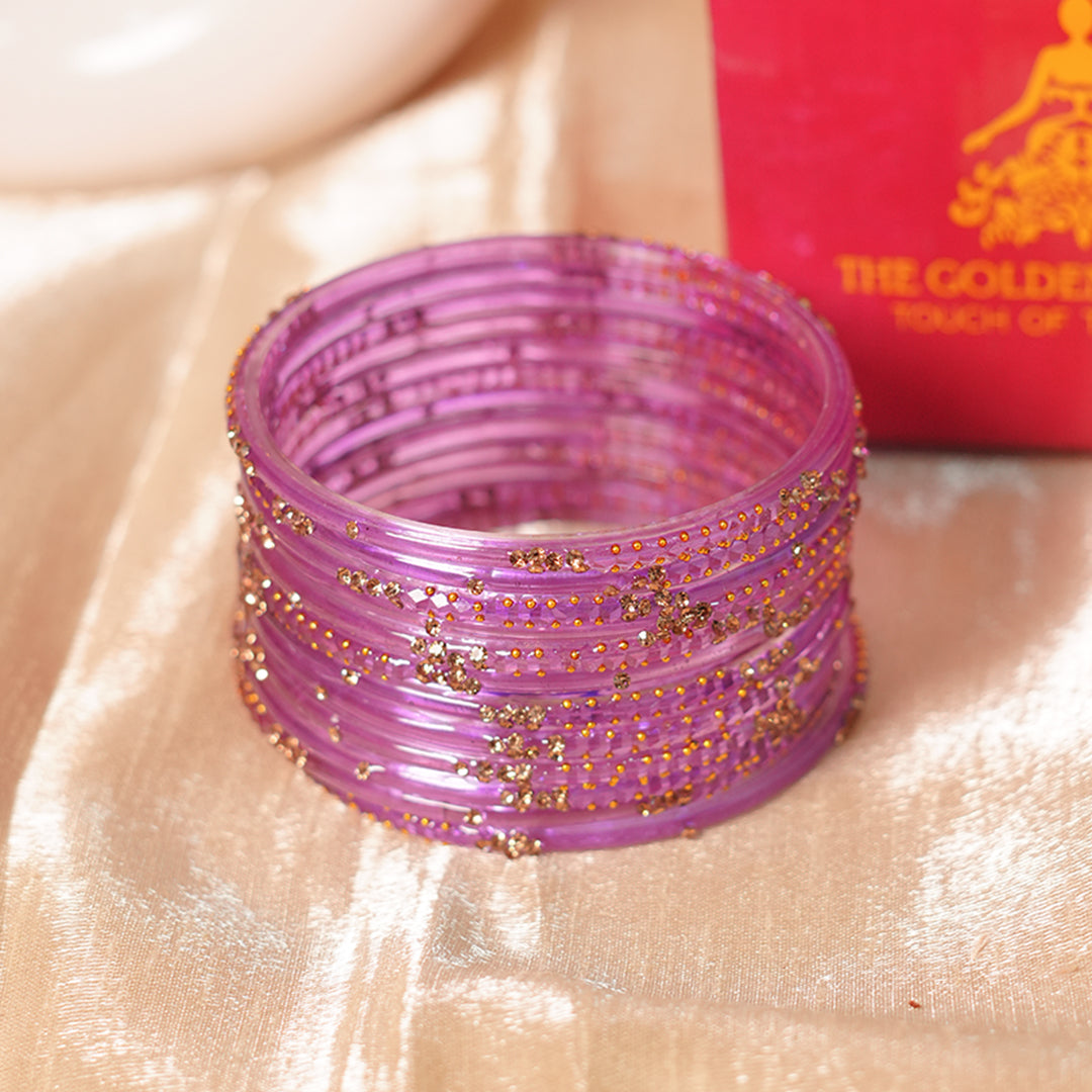 Stylish Traditional Glass Bangle with Beads Studded for Women & Girls (Pack of 12 Bangles)