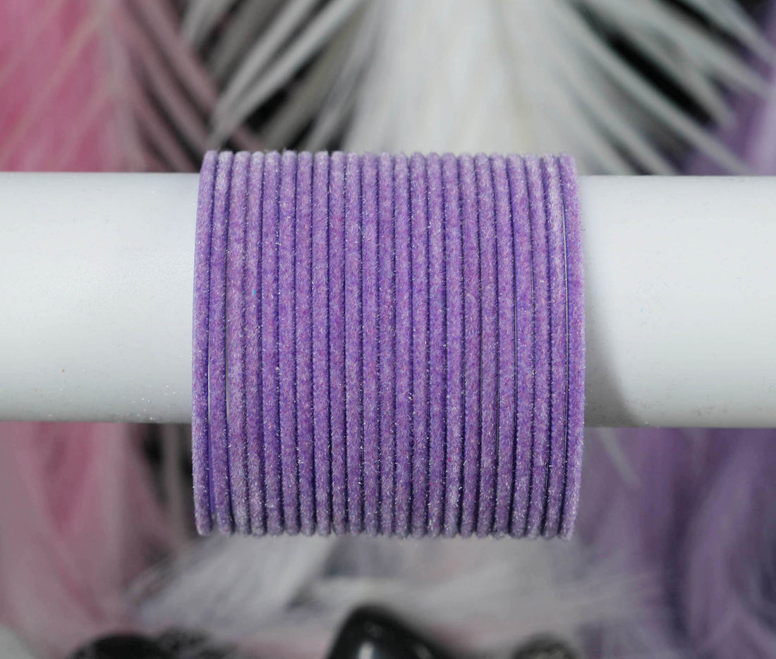 Purple Velvet Metal Bangles for Women & Girls (Pack of 24)