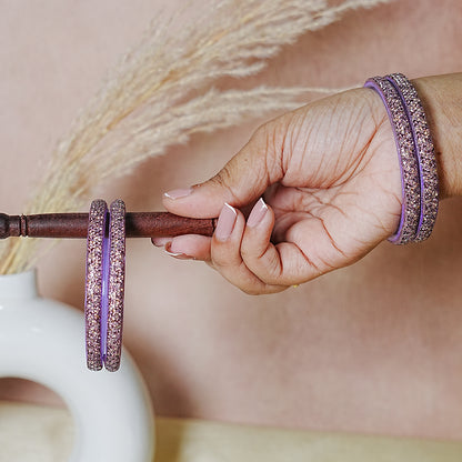 Handmade Beaded Work Glass Kada Bangles for Women & Girls (Pack of 4 Kada)