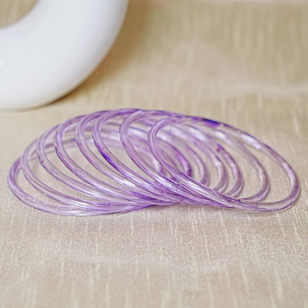 Trendy Acrylic Bangles Glossy & Smooth Finish for Women (Pack of 8)