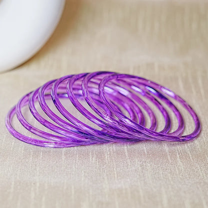 Trendy Acrylic Bangles Glossy & Smooth Finish for Women (Pack of 8)