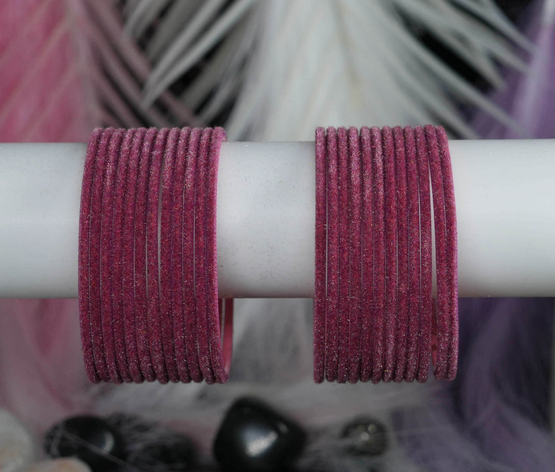 Fancy Velvet Metal Bangles for Women & Ladies | Perfect for Weddings, Party Wear & Occasions