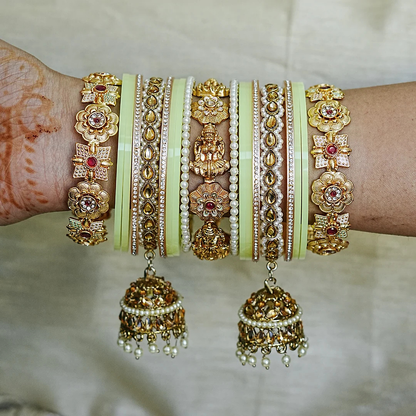 Traditional Premium Brass Bangles Set for Women (Both Hand)