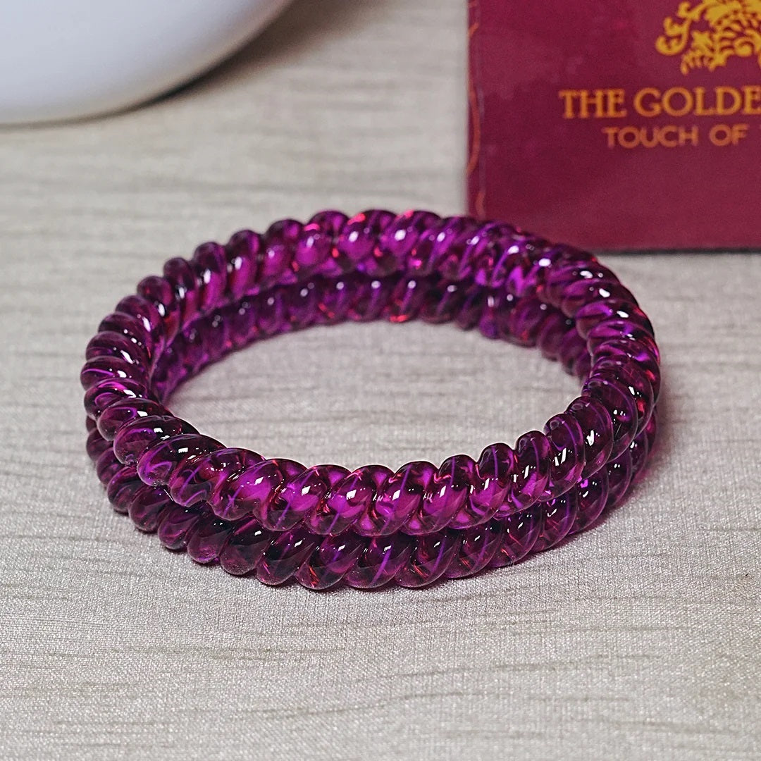 Designer Spiral Pattern Glass Kada Bangles for Women (Pack of 2)