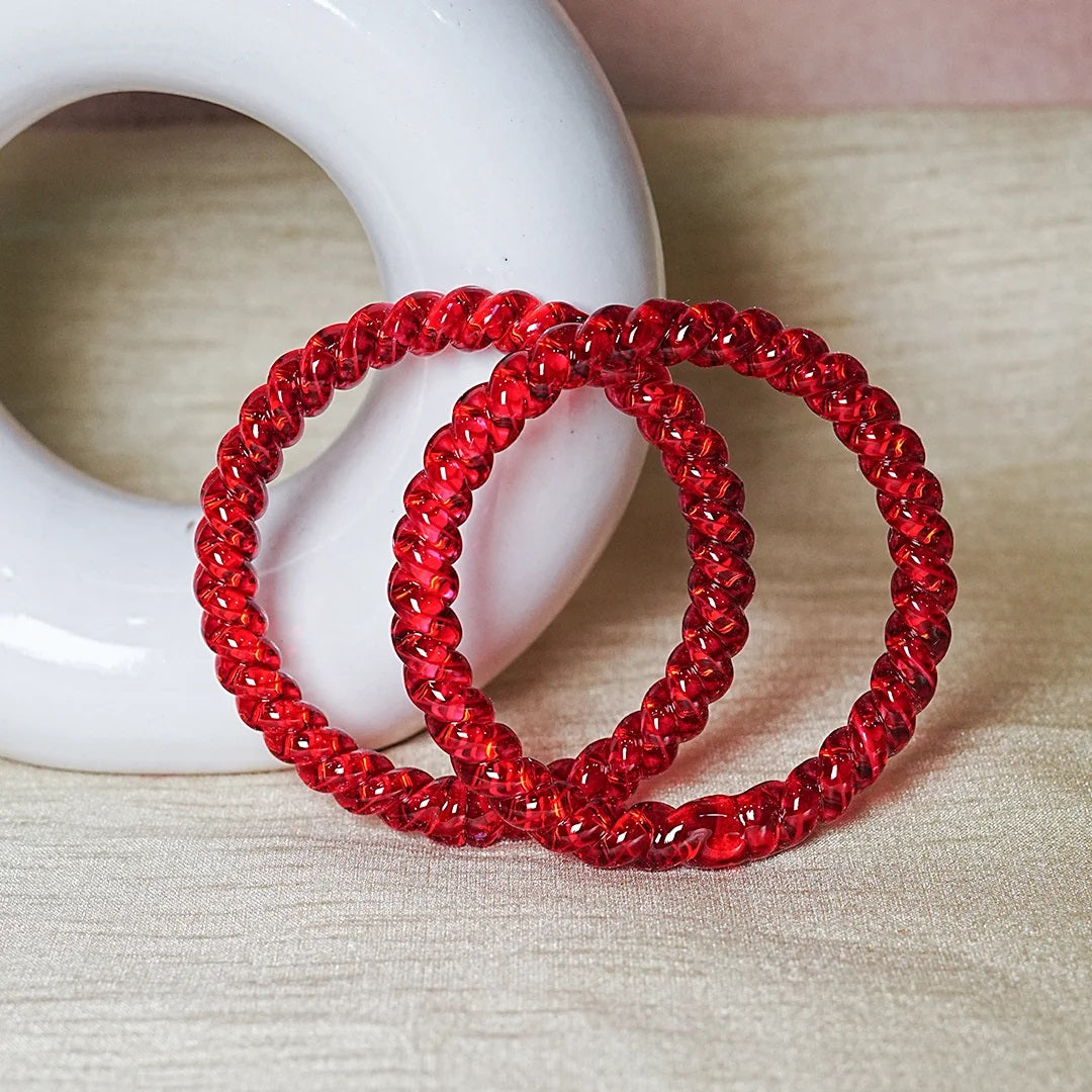 Designer Spiral Pattern Glass Kada Bangles for Women (Pack of 2)