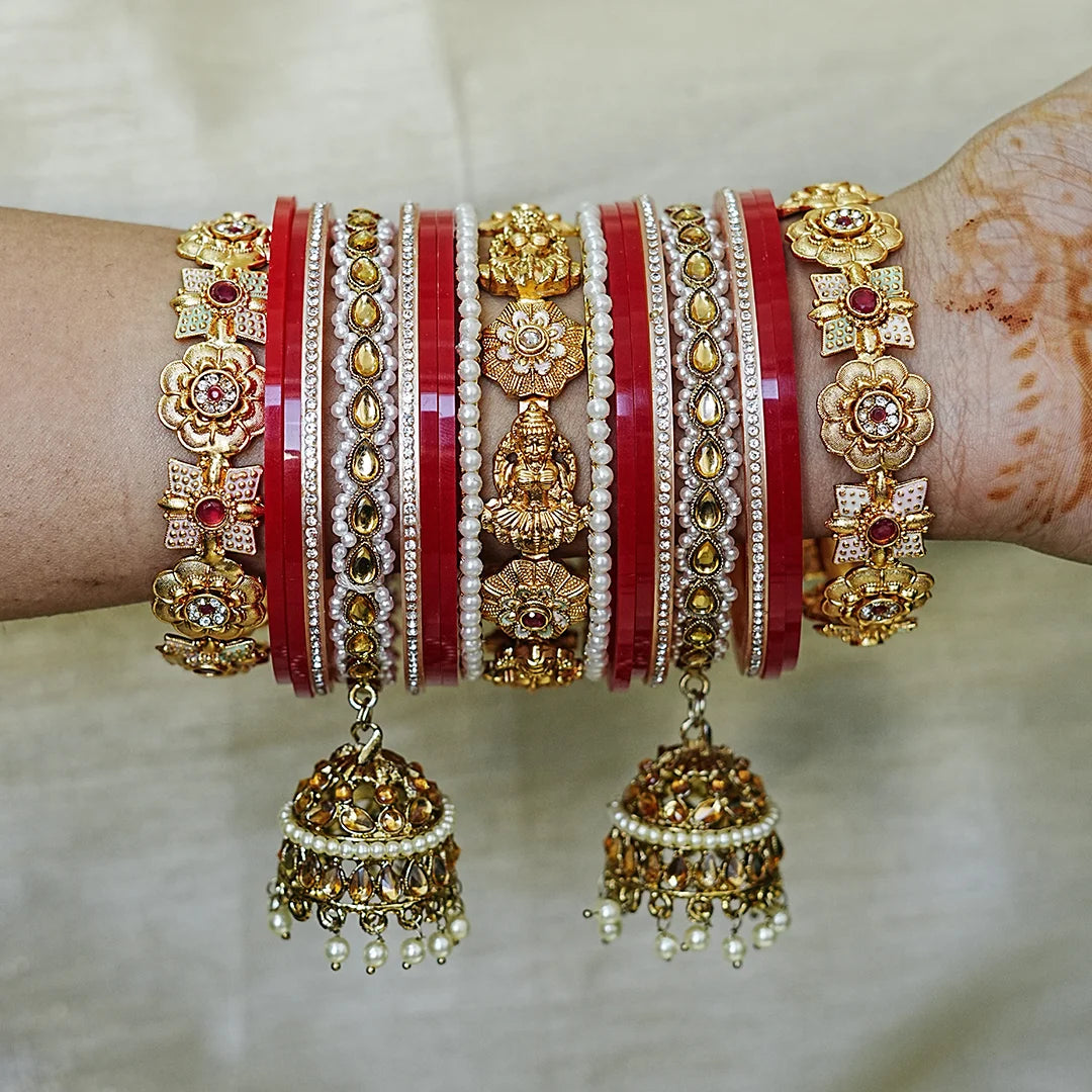 Traditional Premium Brass Bangles Set for Women (Both Hand)