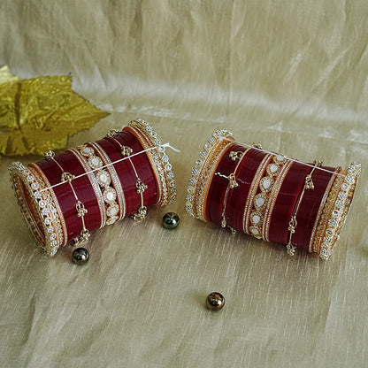 Premium Traditional Wedding Bridal Chuda Set for Women (Both Hand)