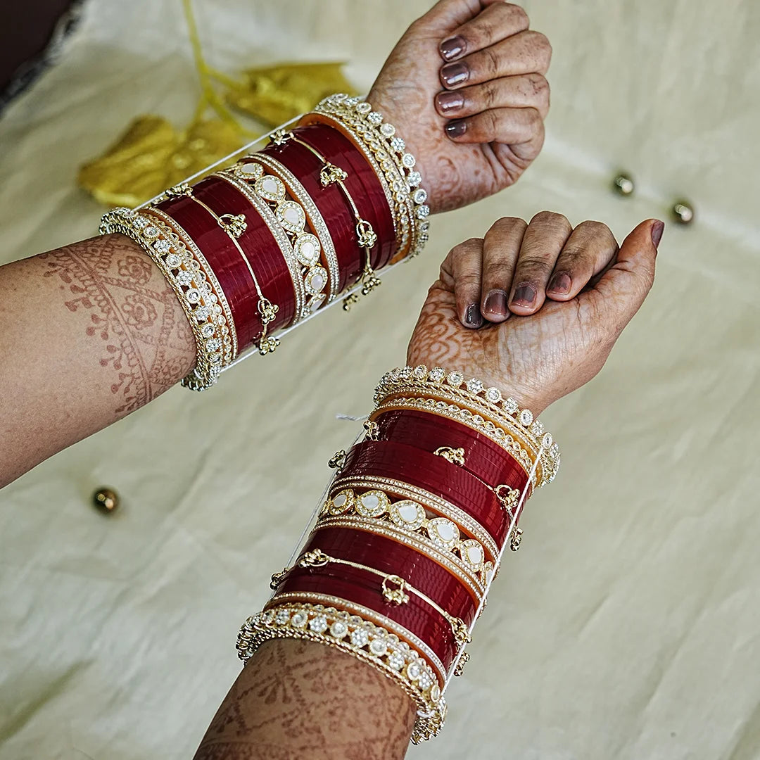 Premium Traditional Wedding Bridal Chuda Set for Women (Both Hand)