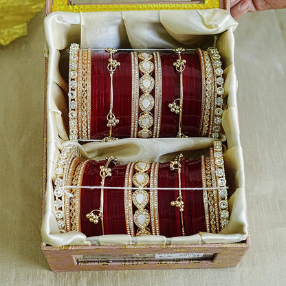 Premium Traditional Wedding Bridal Chuda Set for Women (Both Hand)