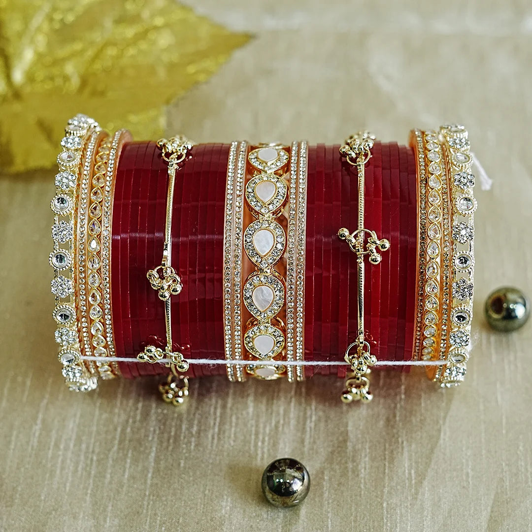 Premium Traditional Wedding Bridal Chuda Set for Women (Both Hand)