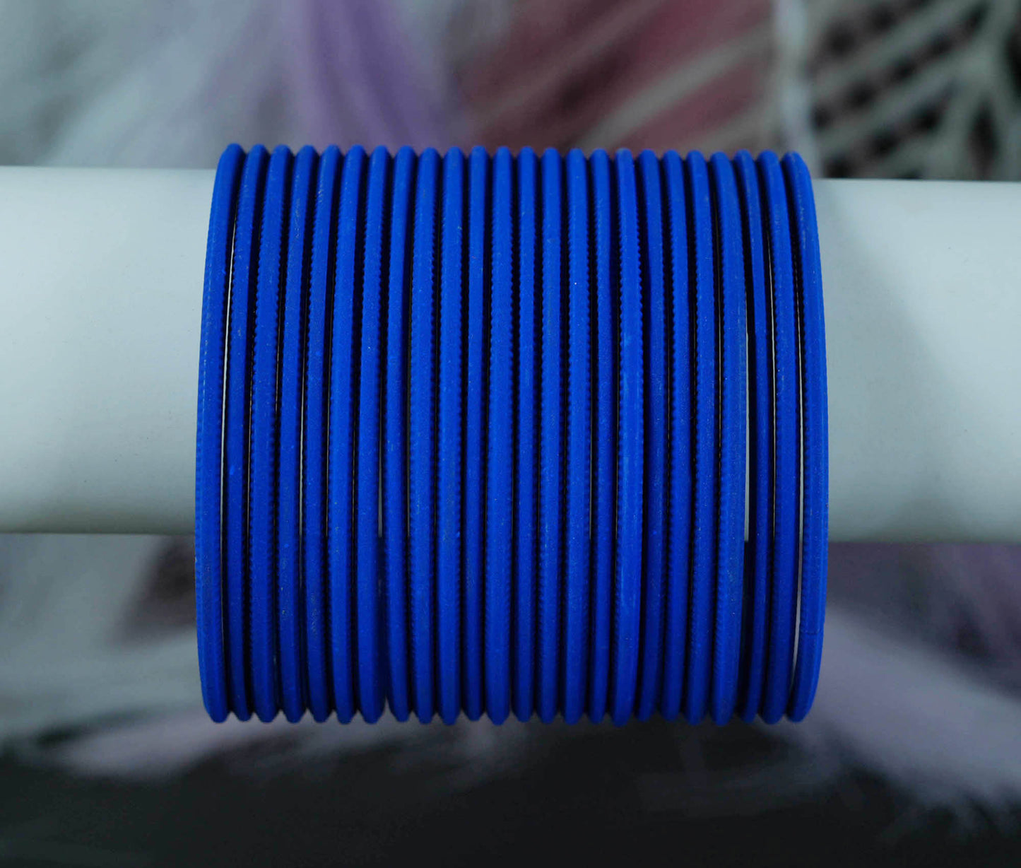 Royal Blue Blue Color Plain Matte Metal Bangles for Women & Girls (Pack of 24)