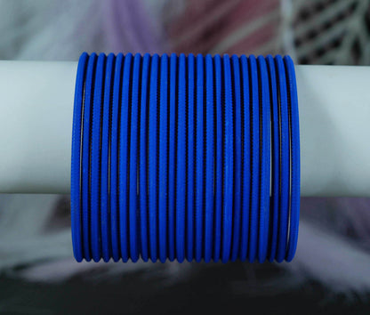 Royal Blue Blue Color Plain Matte Metal Bangles for Women & Girls (Pack of 24)