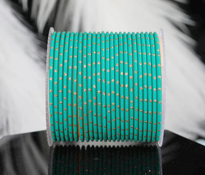 Radium Dot Design Matte Finish Metal Bangle for Women & Girls (Pack of 24)