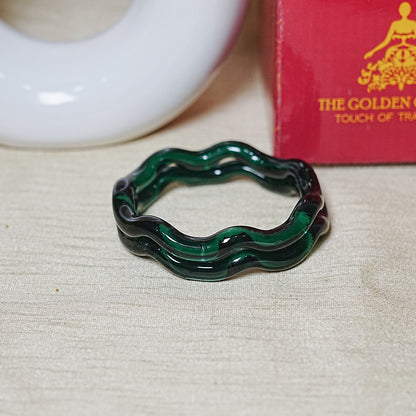 Zig-Zag Glass Kada Bangle, Glossy Finish for women and girls (Pack of 2 Kada)