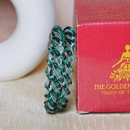 Glossy Finish Spiral Look Glass Kada Bangle for Women & Girls (Pack of 2)