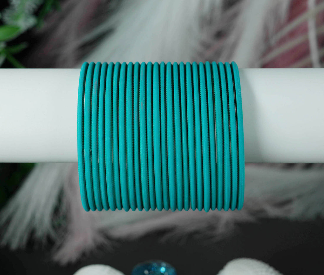 Radium Color Plain Matte Metal Bangles for Women & Girls (Pack of 24)