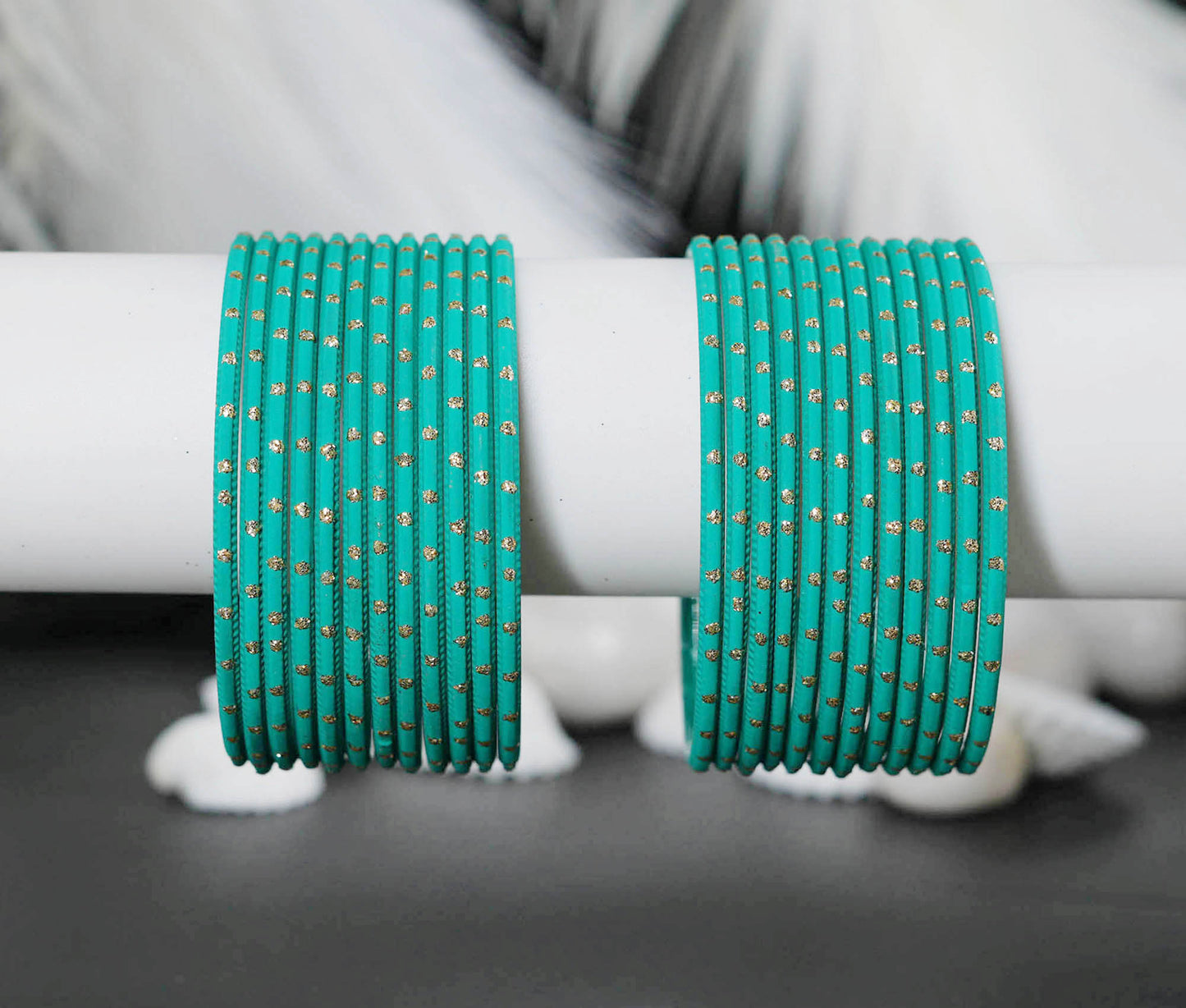 Radium Dot Design Matte Finish Metal Bangle for Women & Girls (Pack of 24)