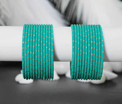 Radium Dot Design Matte Finish Metal Bangle for Women & Girls (Pack of 24)