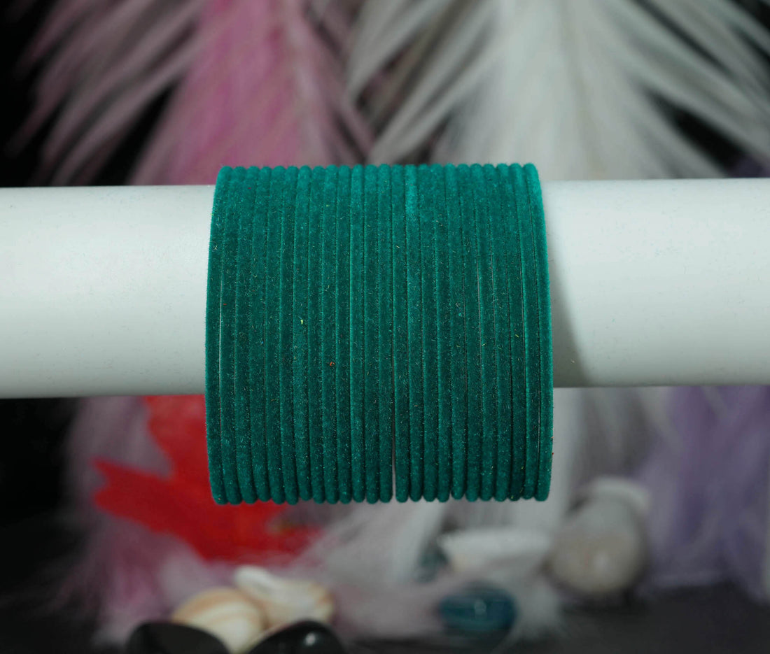 Stylish Traditional Velvet Metal Bangles for Women & Ladies
