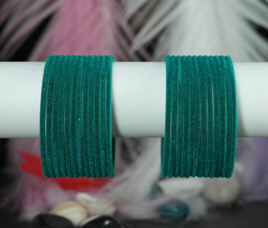 Stylish Traditional Velvet Metal Bangles for Women & Ladies