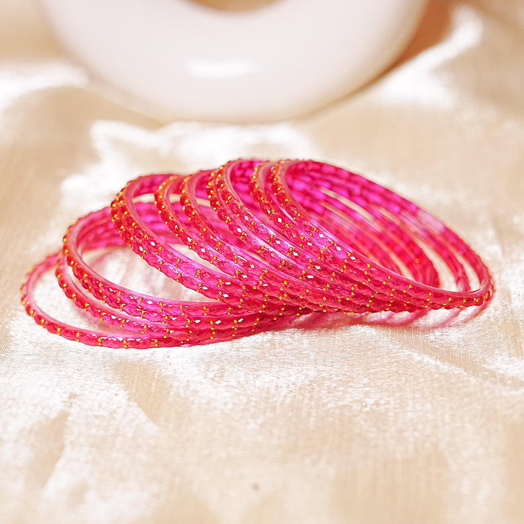Raindrop Glass Bangle for Women (Pack of 12 Bangles)