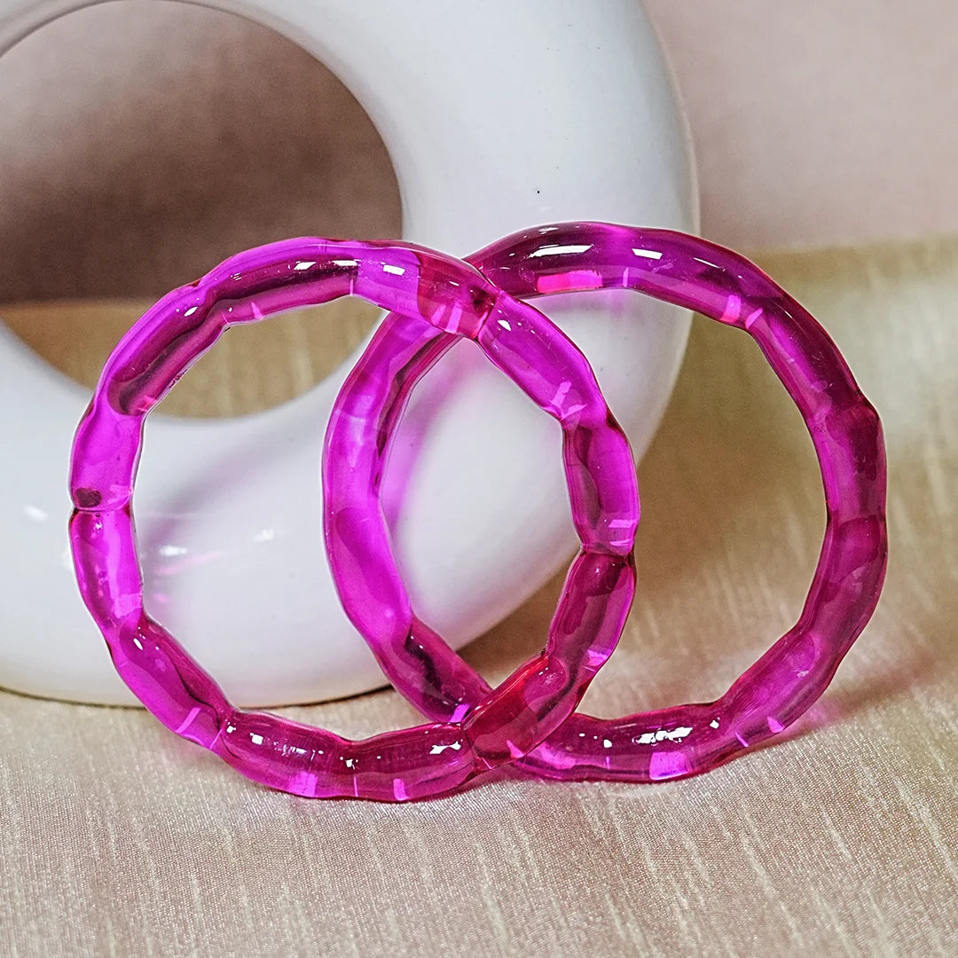 Glossy Finish 'Glosbe Glass Kada' Bangle for Women & Girls (Pack of 2)