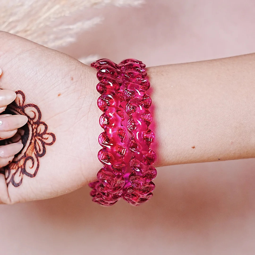 Unique Design "Sitara Glass Kada" Bangles with Glossy Finish for Women & Girls (Pack of 2)
