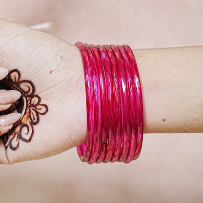 Trendy Acrylic Bangles Glossy & Smooth Finish for Women (Pack of 8)
