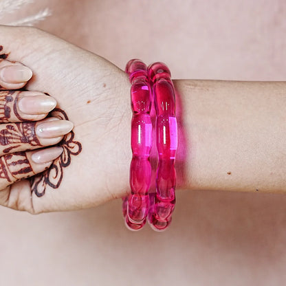 Glossy Finish 'Glosbe Glass Kada' Bangle for Women & Girls (Pack of 2)