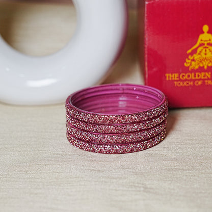 Handmade Beaded Work Glass Kada Bangles for Women & Girls (Pack of 4 Kada)