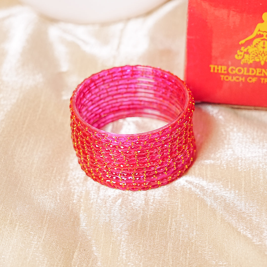 Raindrop Glass Bangle for Women (Pack of 12 Bangles)
