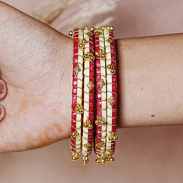 Lightweight Ghungroo Style Acrylic Kada for Women (Pack of 4)