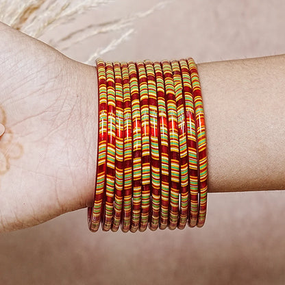 Women’s Printed Glass Bangles – Shiny & Smooth Finish (Pack of 12)