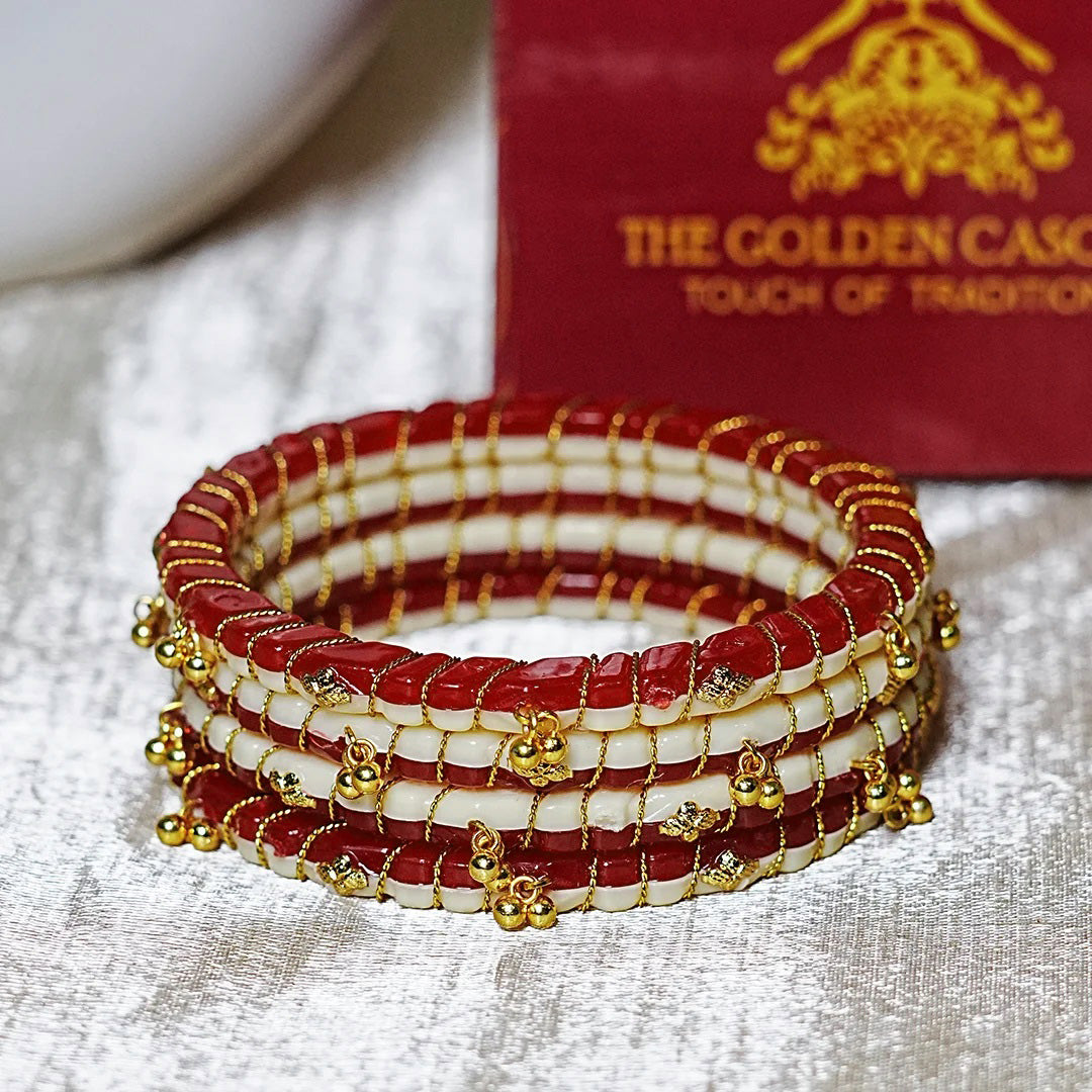 Lightweight Ghungroo Style Acrylic Kada for Women (Pack of 4)