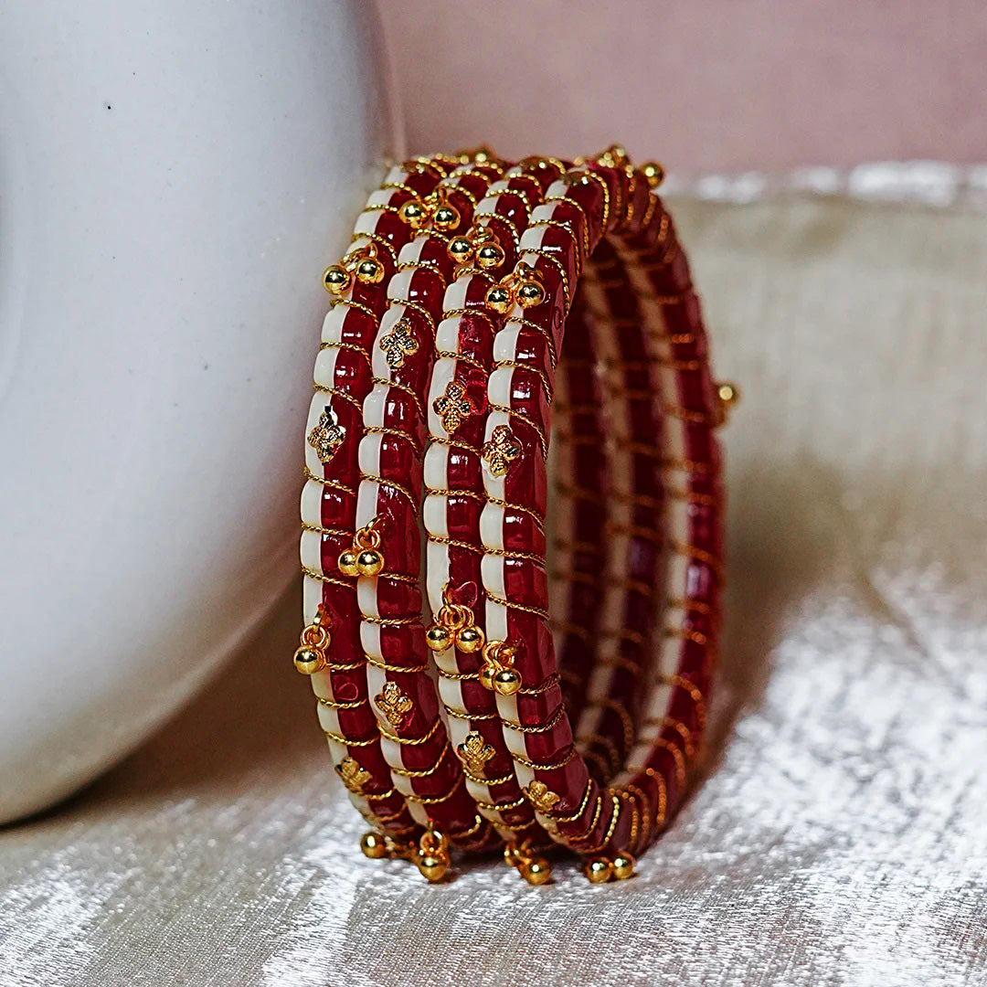 Lightweight Ghungroo Style Acrylic Kada for Women (Pack of 4)