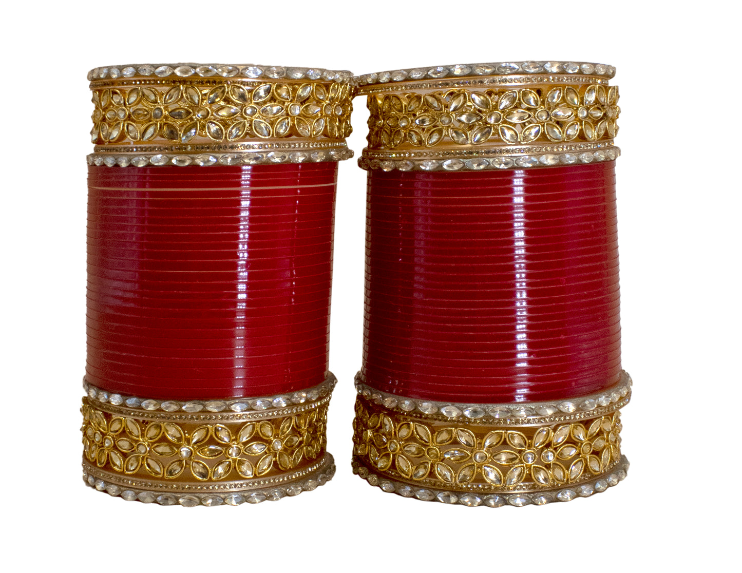 Stylish Red Color Bridal Chuda Set for Women Traditional Seep Bangles with Kundan Kada for Weddings & Occasion