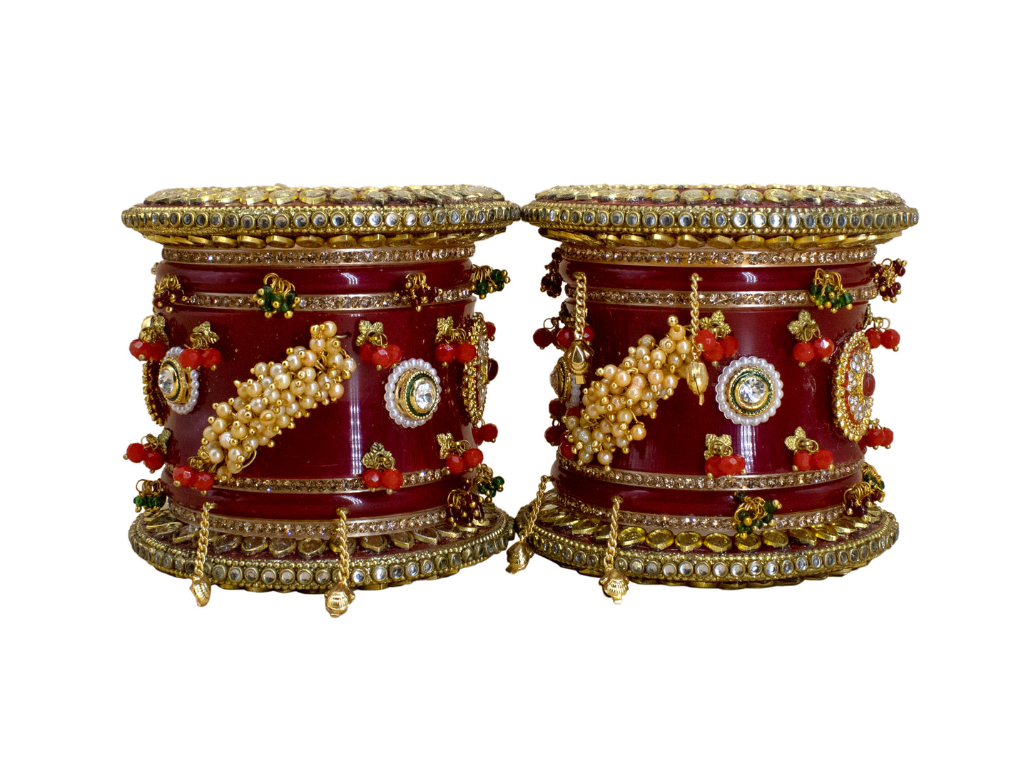 Red Color Rajwadi Bridal Chuda Set for Women | Traditional Indian Wedding Chura Set for Brides