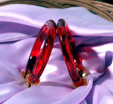 Multiple Color Elephant Design Glass Kada for Women & Girls (Pack of 2 Kada)