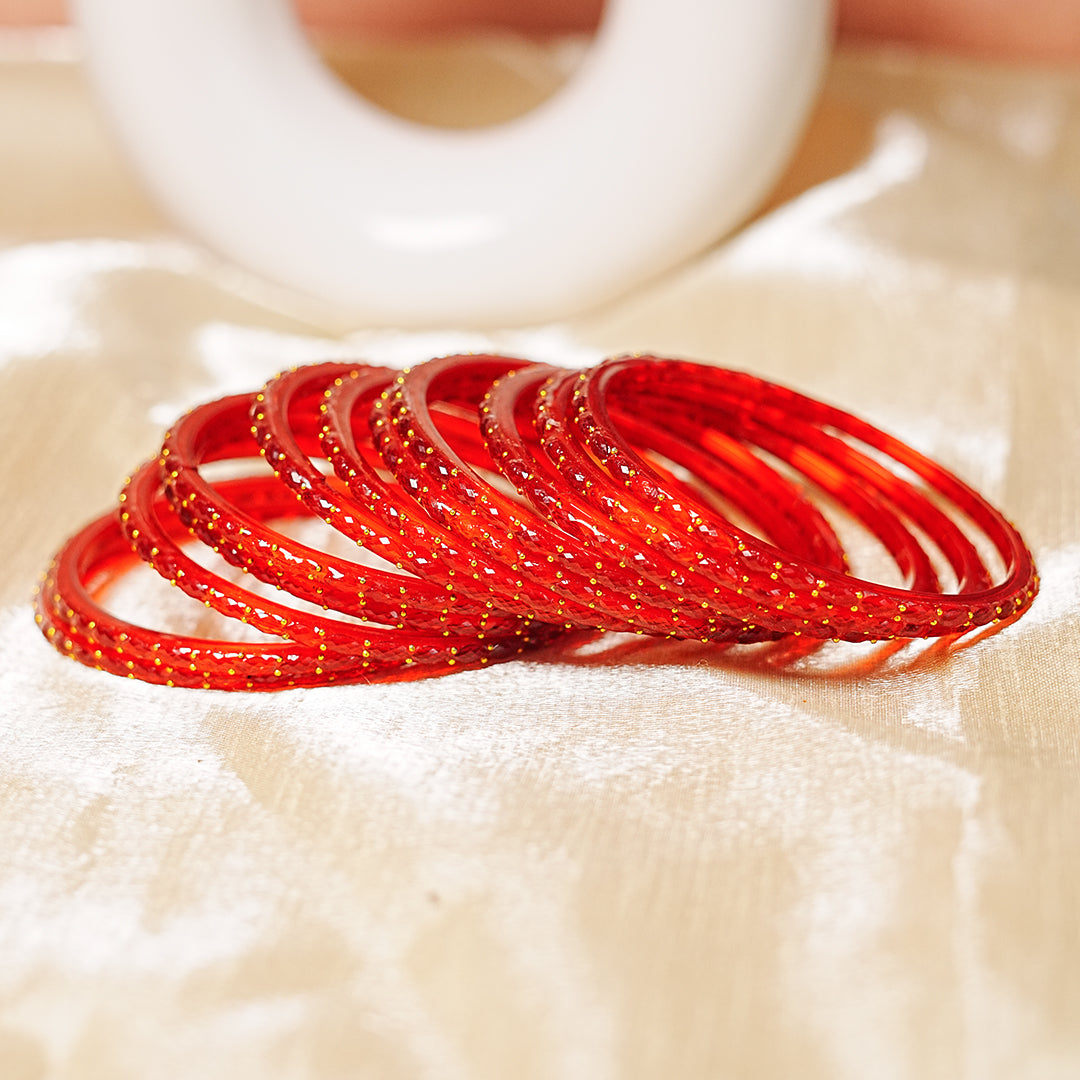 Raindrop Glass Bangle for Women (Pack of 12 Bangles)