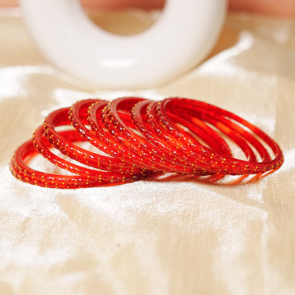 Raindrop Glass Bangle for Women (Pack of 12 Bangles)