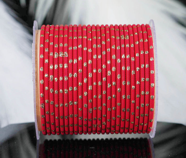 Red Dot Design Matte Finish Metal Bangle for Women & Girls (Pack of 24)