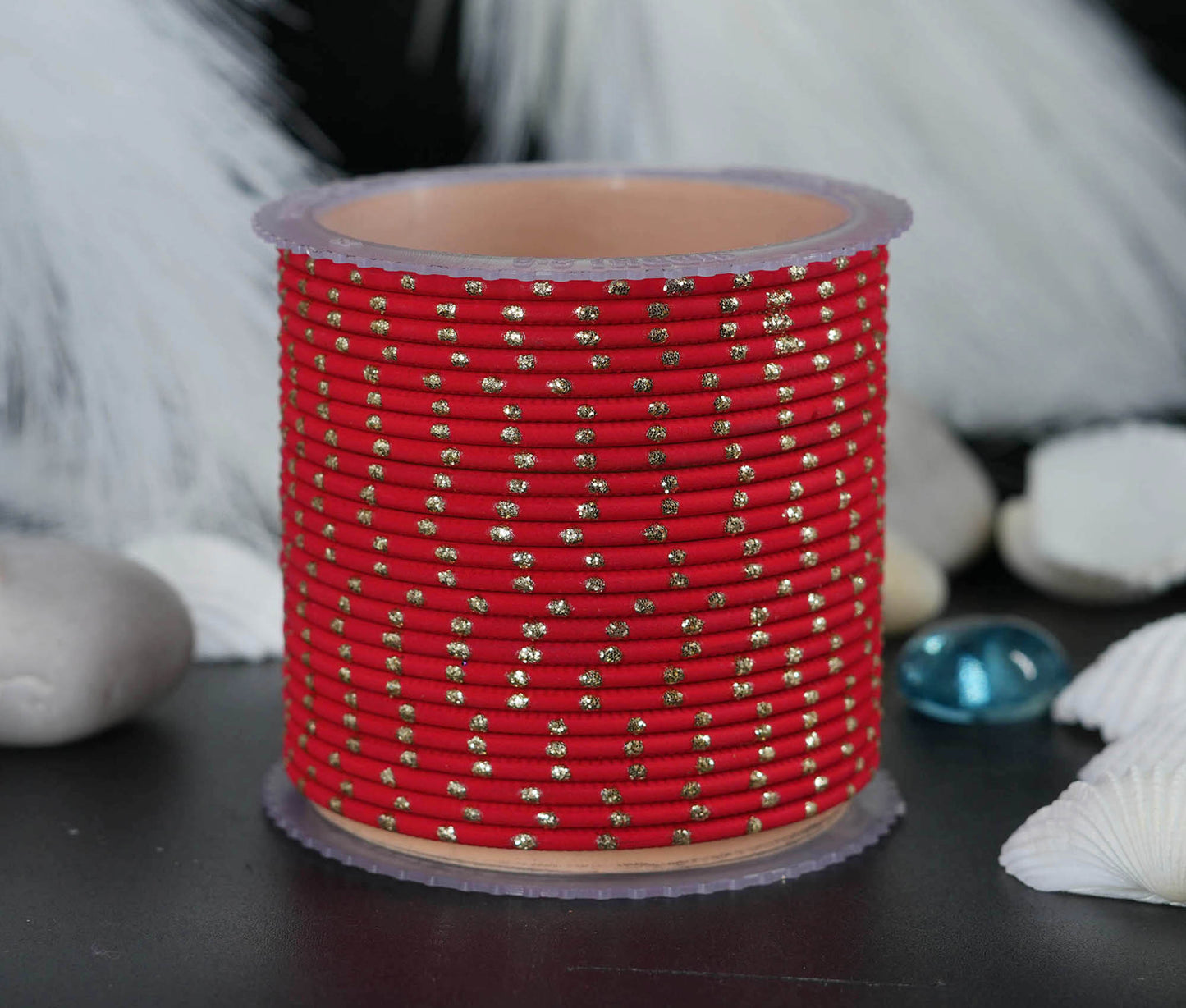 Stylish Metal Bangles for Women – Multiple Color Dot Design Matte Finish for Wedding & Party Wear