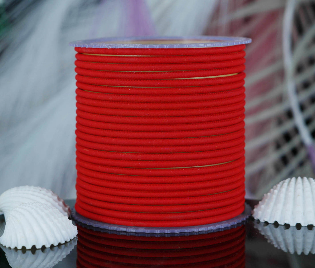 Red Color Plain Matte Metal Bangles for Women & Girls (Pack of 24)
