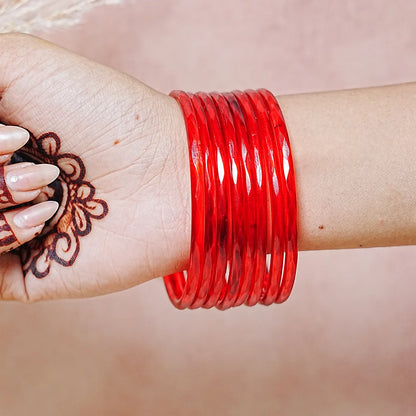 Trendy Acrylic Bangles Glossy & Smooth Finish for Women (Pack of 8)