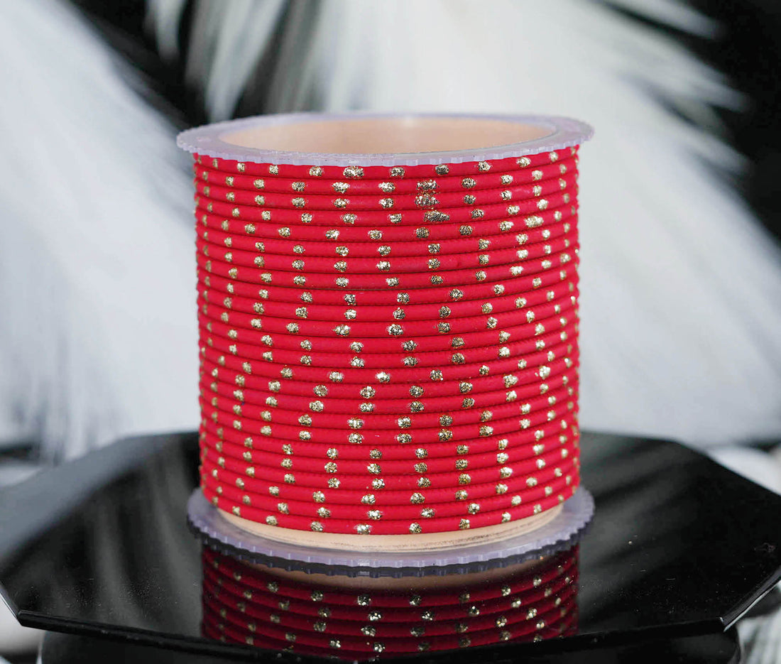Red Dot Design Matte Finish Metal Bangle for Women & Girls (Pack of 24)