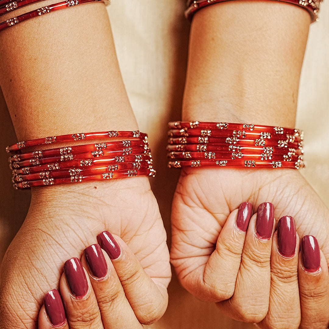 Beautiful Glass Bangles for Women & Girls (Pack of 12 Bangles)